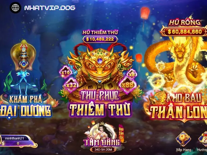 Đa dạng sảnh và game bắn cá Nhatvip